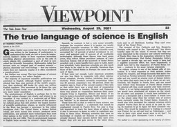 RFernos, True language of science is English 2001